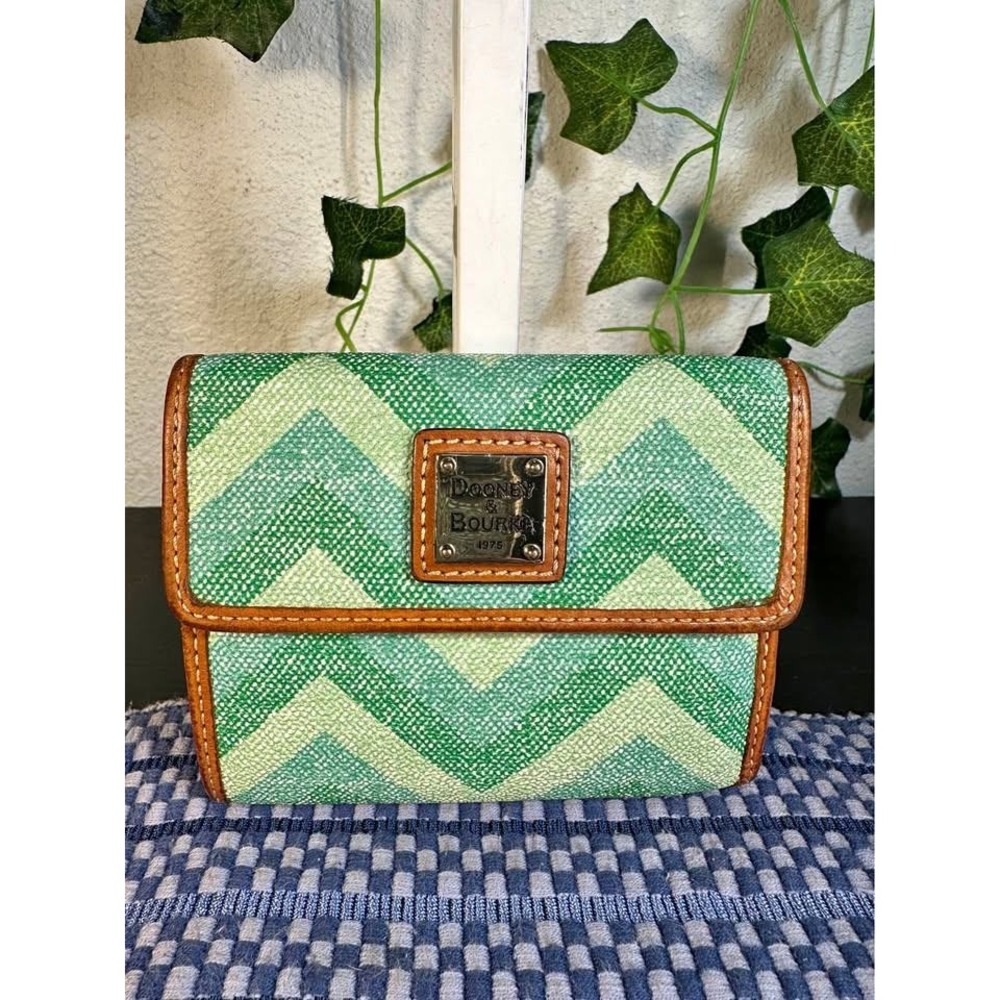 Dooney & Bourke Green Chevron Wallet
